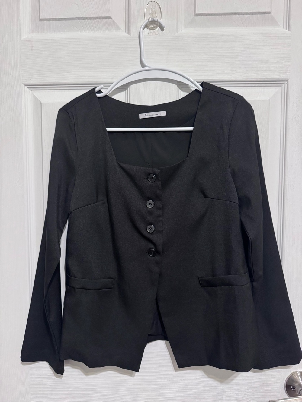 Black Women's Button-Front Blazer top